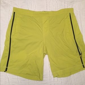 Neon yellow men’s lululemon shorts